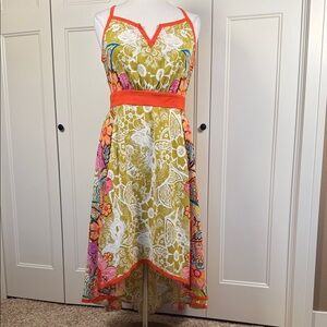 Nine West Vibrant Floral High Low Dress